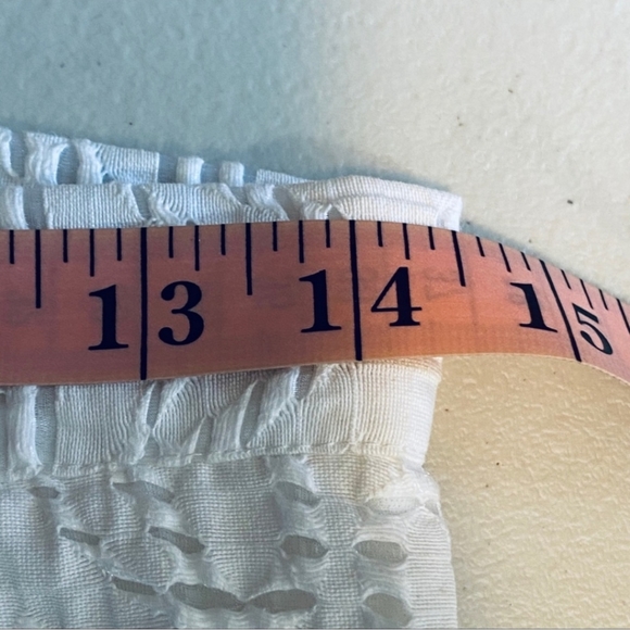 L’ATISTE White Eyelet Front Pleat Lined A-Line Skirt Side Pockets Size L - Picture 7 of 12